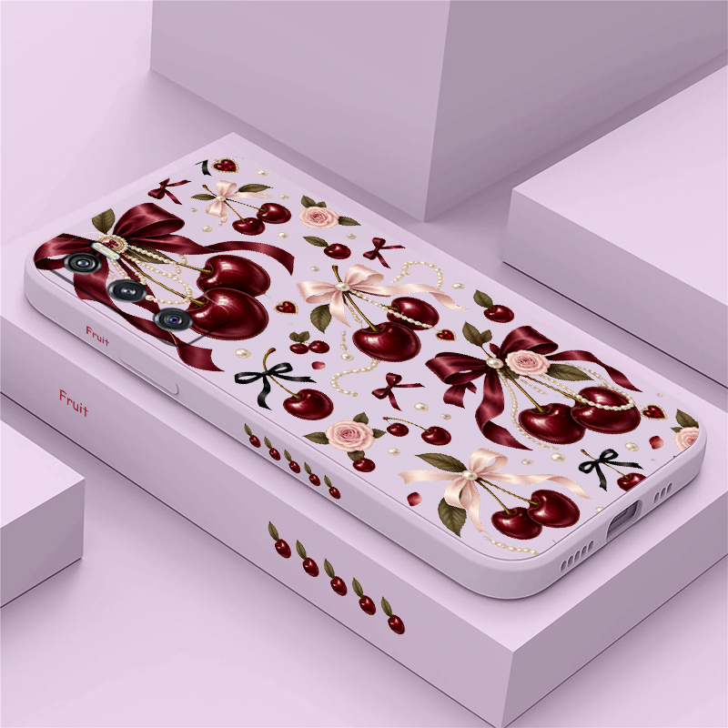Vivo V40 - Розовый чехол с бантиком и изображением