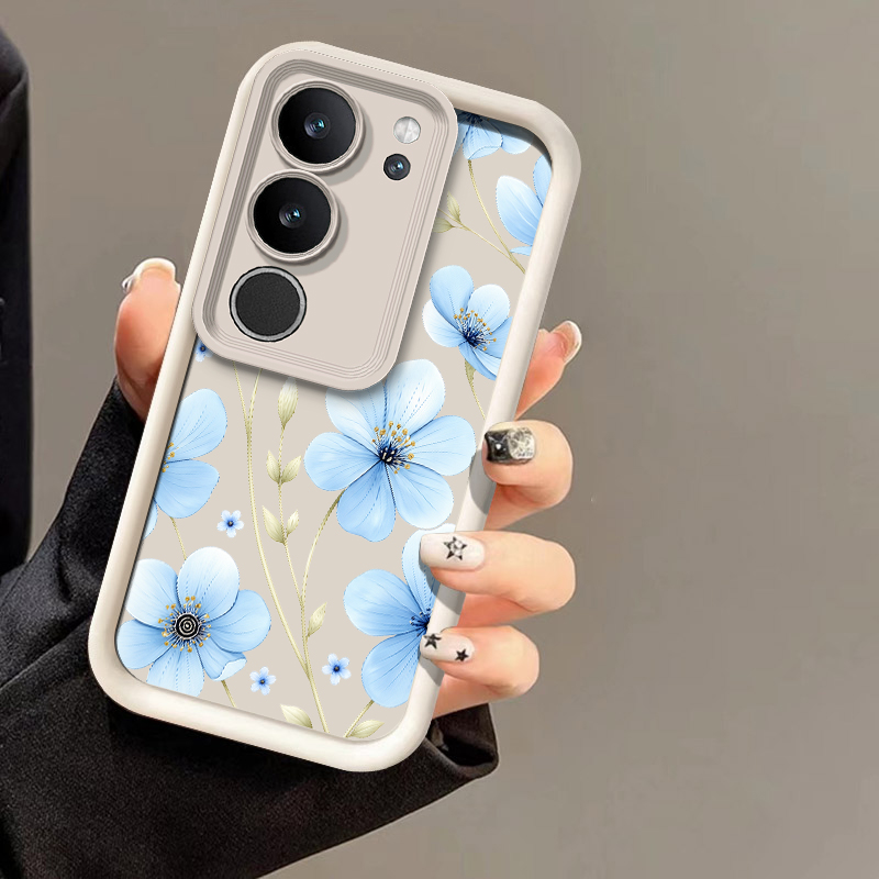 Vivo X200 - Синий чехол для телефона с цветочным